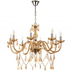 Φωτιστικό Κρεμαστό 8xE14 Γυάλινο Μελί με Κρύσταλλα 5314-8-M